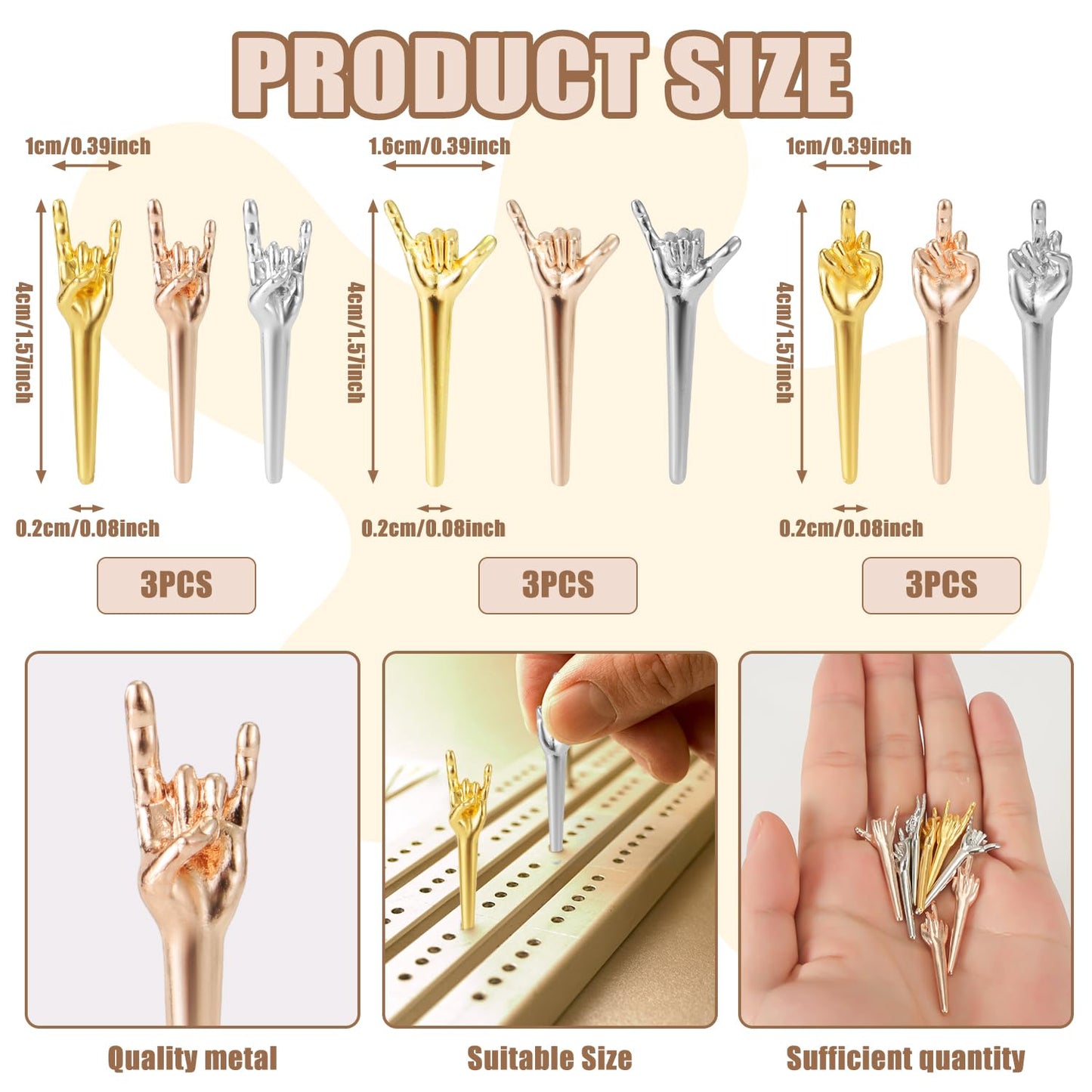 9Pcs Cribbage Board Pegs, Metal Cribbage Pegs Funny Finger Pegs Gesture Cribbage Pegs Cribbage Board Game Accessories For Friend