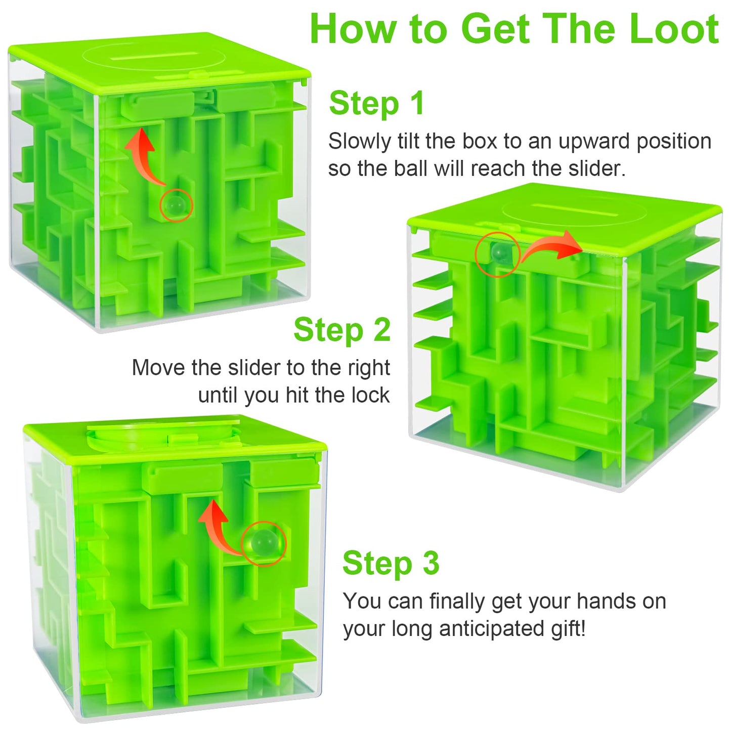 Thinkmax Money Maze Puzzle Box For Kids And Adults, Perfect Money Holder Maze Puzzle Gift Box (6 Pack)