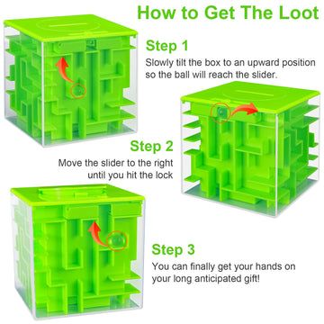 Thinkmax Money Maze Puzzle Box For Kids And Adults, Perfect Money Holder Maze Puzzle Gift Box (6 Pack)