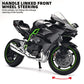 RZAPE Die Cast Motorcycle Model 1/12 Scale Motorcycle for Kawasaki Ninja H2R,Kawasaki H2R Toy Motorcycles Front Wheel Can Be Ste