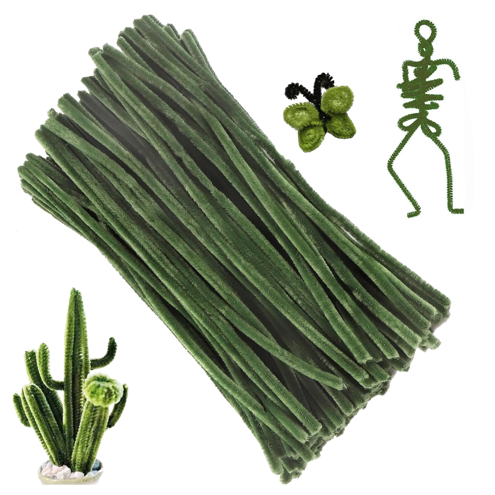 HOIRIX 100Pcs Pipe Cleaners Chenille Stem,Pipe Cleaner Crafts,Craft Supplies Bulk for DIY Arts Crafts Project,6 mm x 12 Inch (Da