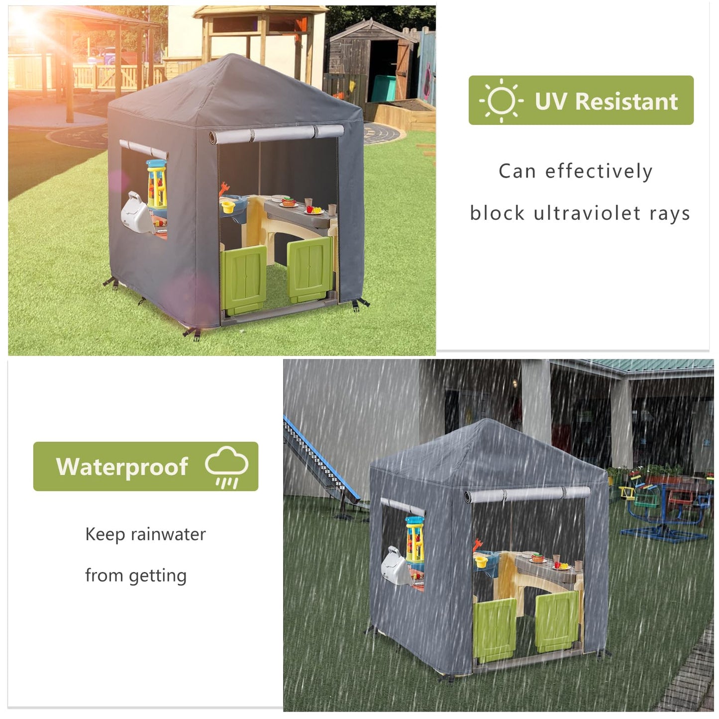 Hadisi Outdoor Kids Playhouse Cover,Waterproof Cover Suitable For Step2 Playhouse And Playhouse Of The Same Size As Other Brands