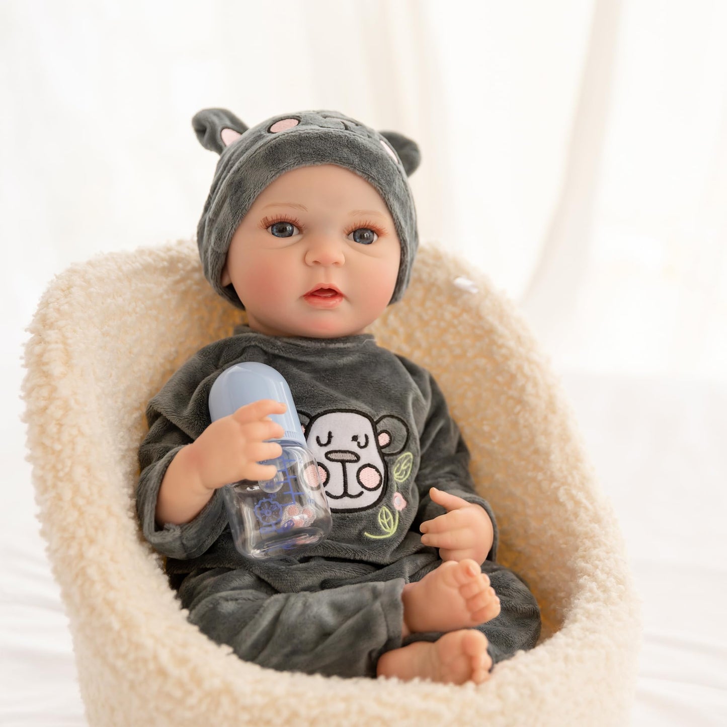 Fancci Reborn Baby Dolls, 18 Inch Newborn Baby Boy Doll With Realistic Veins, Lifelike Handmade Doll Full Body Vinyl Baby Doll,