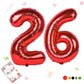 Smlpuame 40 Inch Red Aluminum Number Balloon 0-9 for Birthday Party & Wedding Decorations