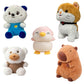 Eitheo Panda Blue Penguin Pink Capybara Teddy White Cat Yellow Pack 5 Soft Plush Stuffed Animals For Kids Boys Girls | Gift Set