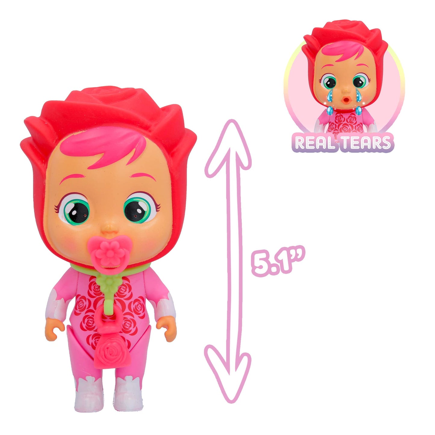 IMC Toys Cry Babies Magic Tears Rose's Bike Cart Playset - 17+ Accessories, Exclusive Rose Doll, Plastic, Model 86241