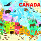 Illustrated Map Of Canada 100 Pc