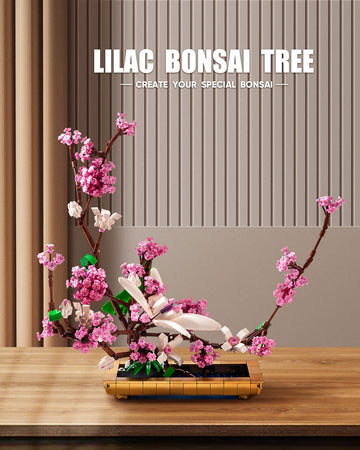 dOvOb Lilac Bonsai Plant Building Blocks Set, 974 Pieces, Large Multicolor Plastic Model Toys for Home or Office Display