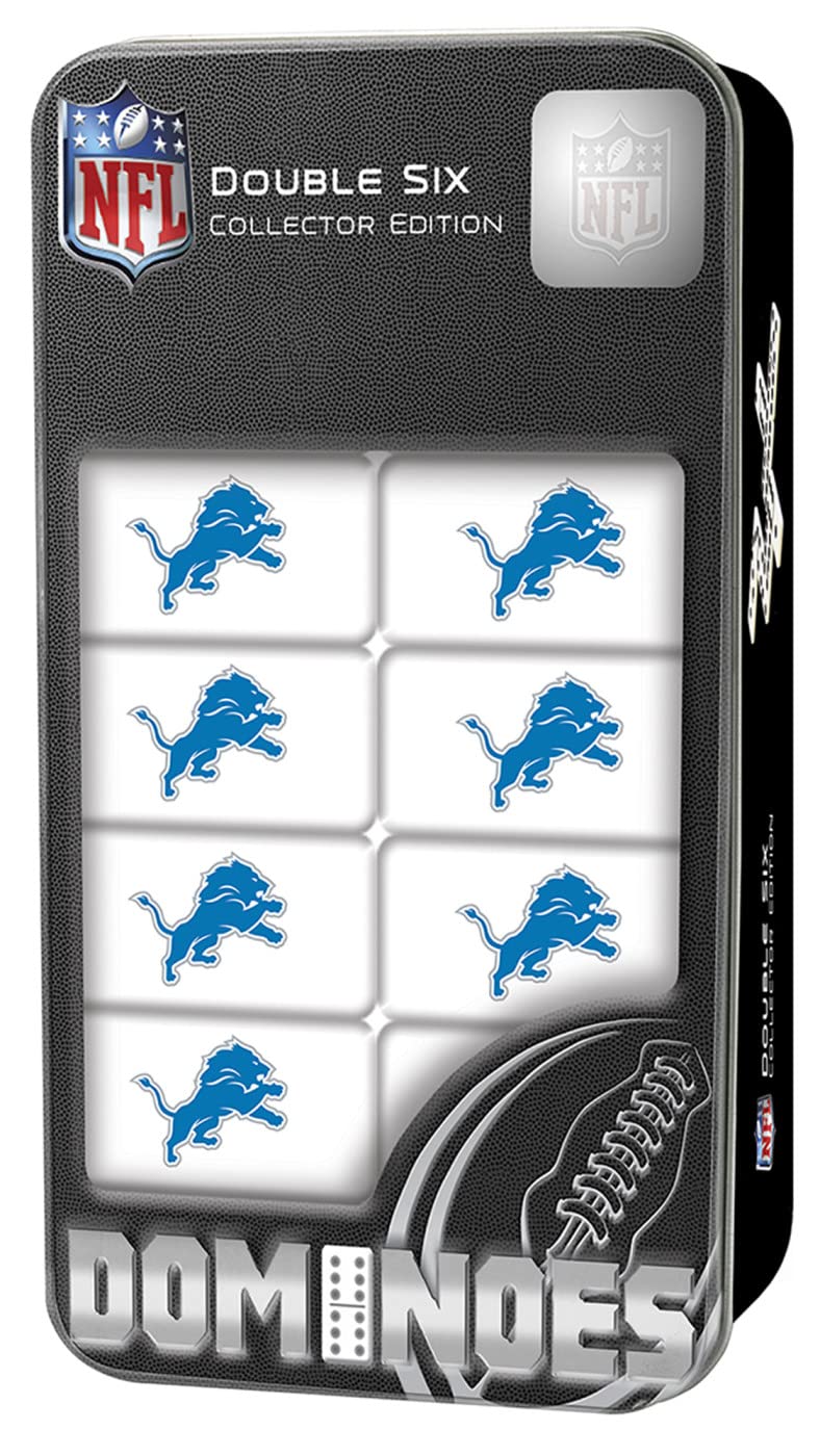 Masterpieces Officially Licensed NFL Detroit Lions 28 Piece Dominoes Game for mature-themeds  For Ages 6+