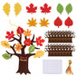 MixTeach 25 Sets Fall Thankful Trees Craft Kits Make Your Own Thanksgiving Tree Decors DIY Gratitude Hanging Ornament Leaf Cutou