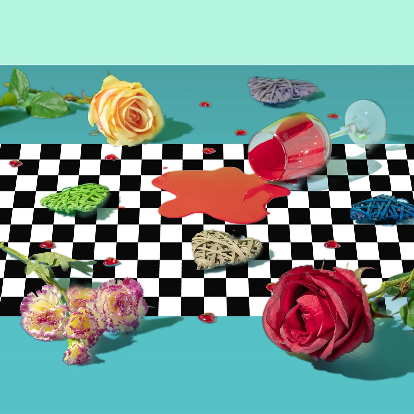 Irenare Car Birthday Party Supplies Racing Decorations 50S Party Tablecloth Racetrack Table Runner Table Covers For Kids Boy Car Theme Birthday Decor, 54 X 108 Inch(Cyan,3 Sheets)