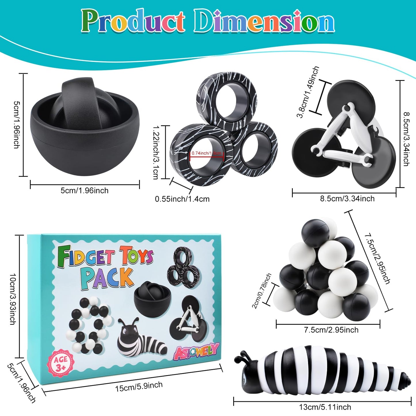 Fidget Toys Adults Pack, Sensory Toys Pack Easter Basket Stuffers For Kids Teen Autism, Desk Toy Stress Relief Toys Gift For Adh