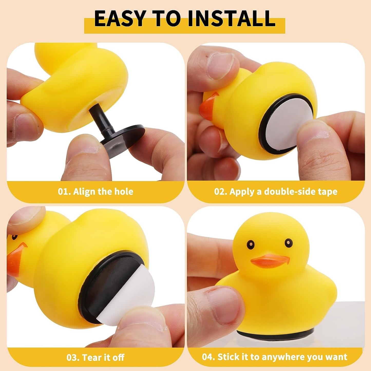 Yibeico 20Pcs Duck Plug, Rubber Duck Mount, Flock Locker Rubber Duck Holder Dashboard For Jeep Dash & Fixed Display, Gift For Je