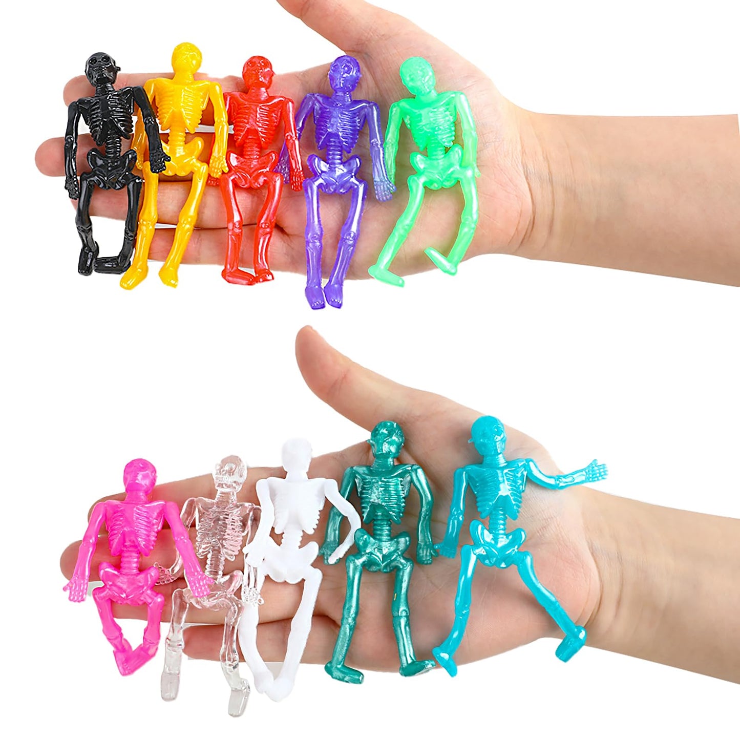 DIYASY Stretchy Skeleton Toys - 50 Pack Halloween Party Favors, TPR Material, Fun Gifts for Kids, Model DM368M4P1