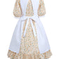 Nuoqi Colonial Costume Girls, Prairie Dress Girls Pioneer Dress Costume With White Apron 10-12, Orange Pink