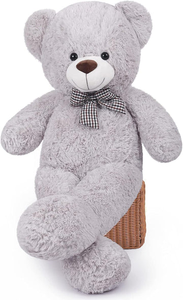 Yeqivo Giant Teddy Bear Stuffed Animals Plush Toy Cute Life Size Plush Teddy Bear For Kids Girlfriend Soft Stuffed Bear Animals