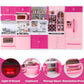 Liberty Imports Doll Kitchen Playset for Kids - 5-in-1 Mini Kitchen Set, Pink, Small, with Realistic Lights & Sounds