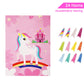 Pin The Horn On The Unicorn Game -Unicorn Party Game For Girls With 21'' X 28'' Poster, Reusable Horn Stickers Party Supplies Fo