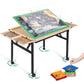 Joypcstable Puzzle Table 1500 Piece, 3-Angle Adjustable Jigsaw Puzzle Table With Drawers, Portable Puzzle Table With White Legs