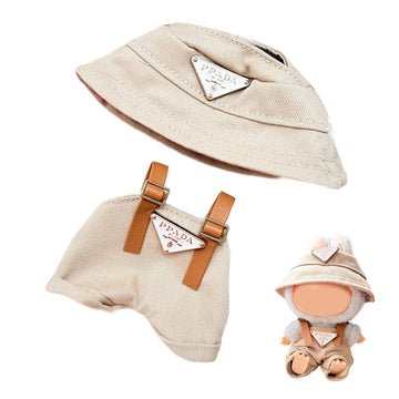 Doll Clothes for 17cm Labubu - Outfit Set Doll Clothes Accessories for Labubu - Fashion Hat and Overalls Outfit Set,Luxury Cute