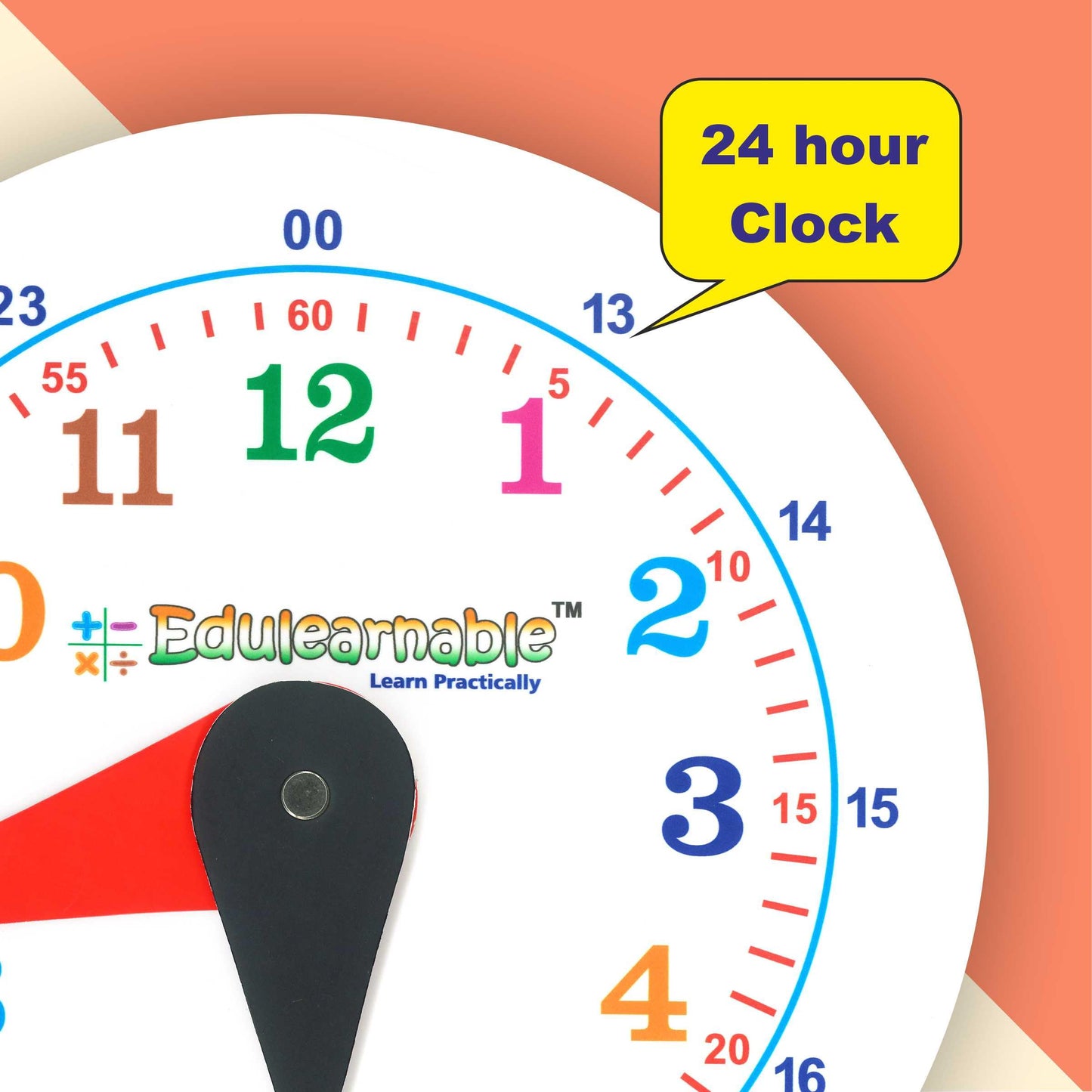 Edulearnable Toy Clock For Early Time Learning For Kids Gift For Little Boys Girls Educational Montessori Teach And Learn Dummy