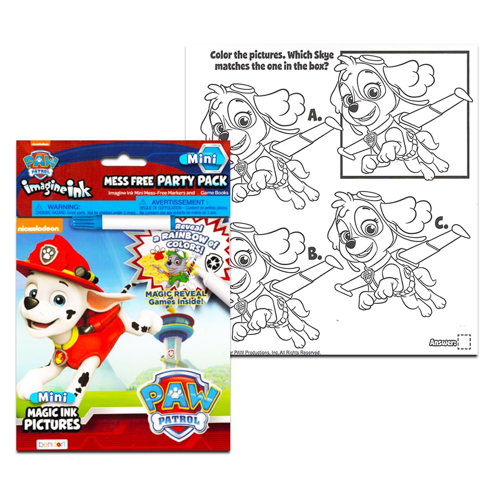 Imagine Ink Coloring Book Set for Toddlers Kids - 3 Magic Ink Books Featuring Paw Patrol, Thomas the Train, Lion Guard with Invi