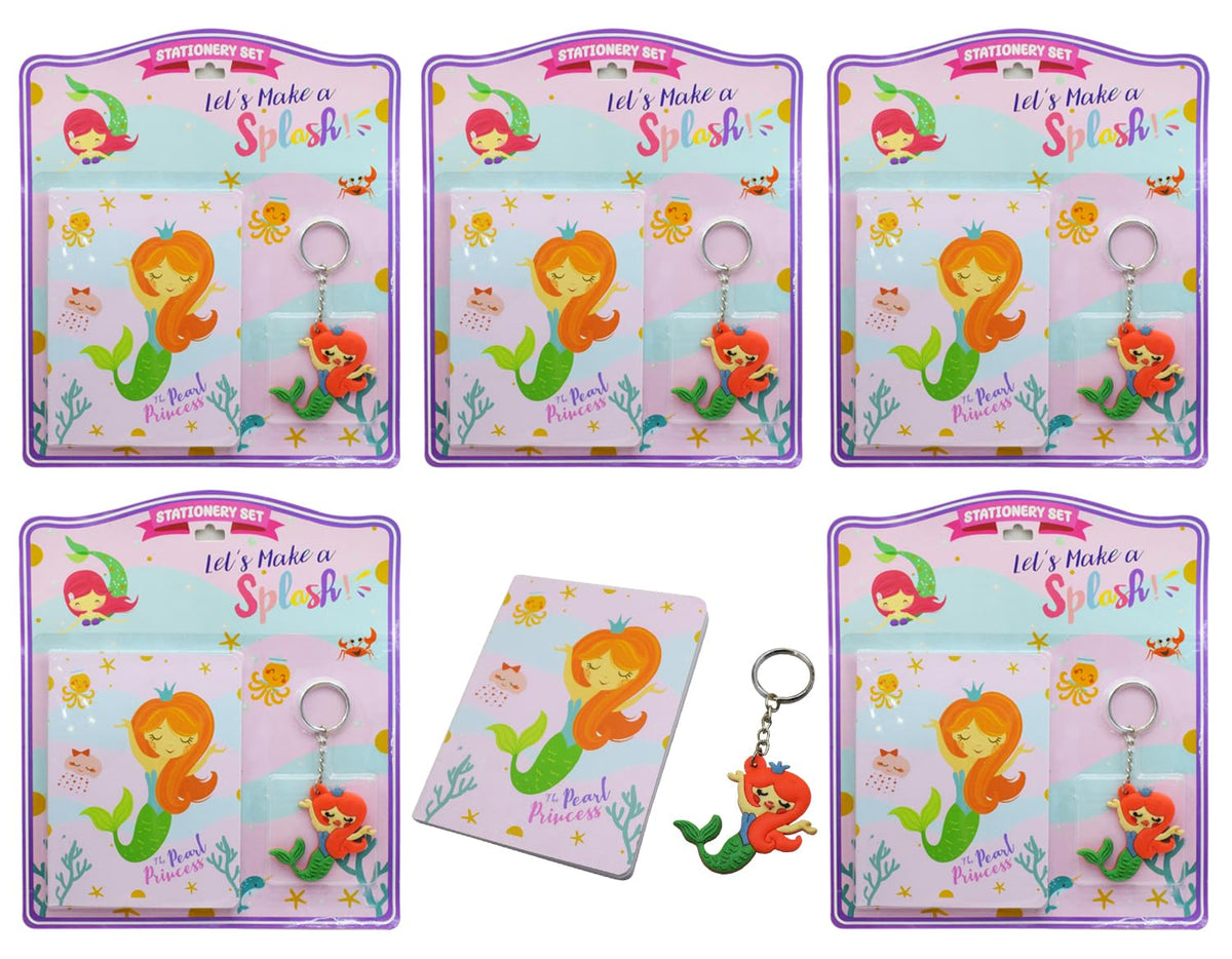 Kidizkart Stationery Gift Set for Kids with Diary and Keychain Party Favor Return Gift Set for Boys/Girls Birthday Gift (Mermaid