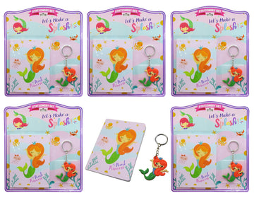 Kidizkart Stationery Gift Set for Kids with Diary and Keychain Party Favor Return Gift Set for Boys/Girls Birthday Gift (Mermaid