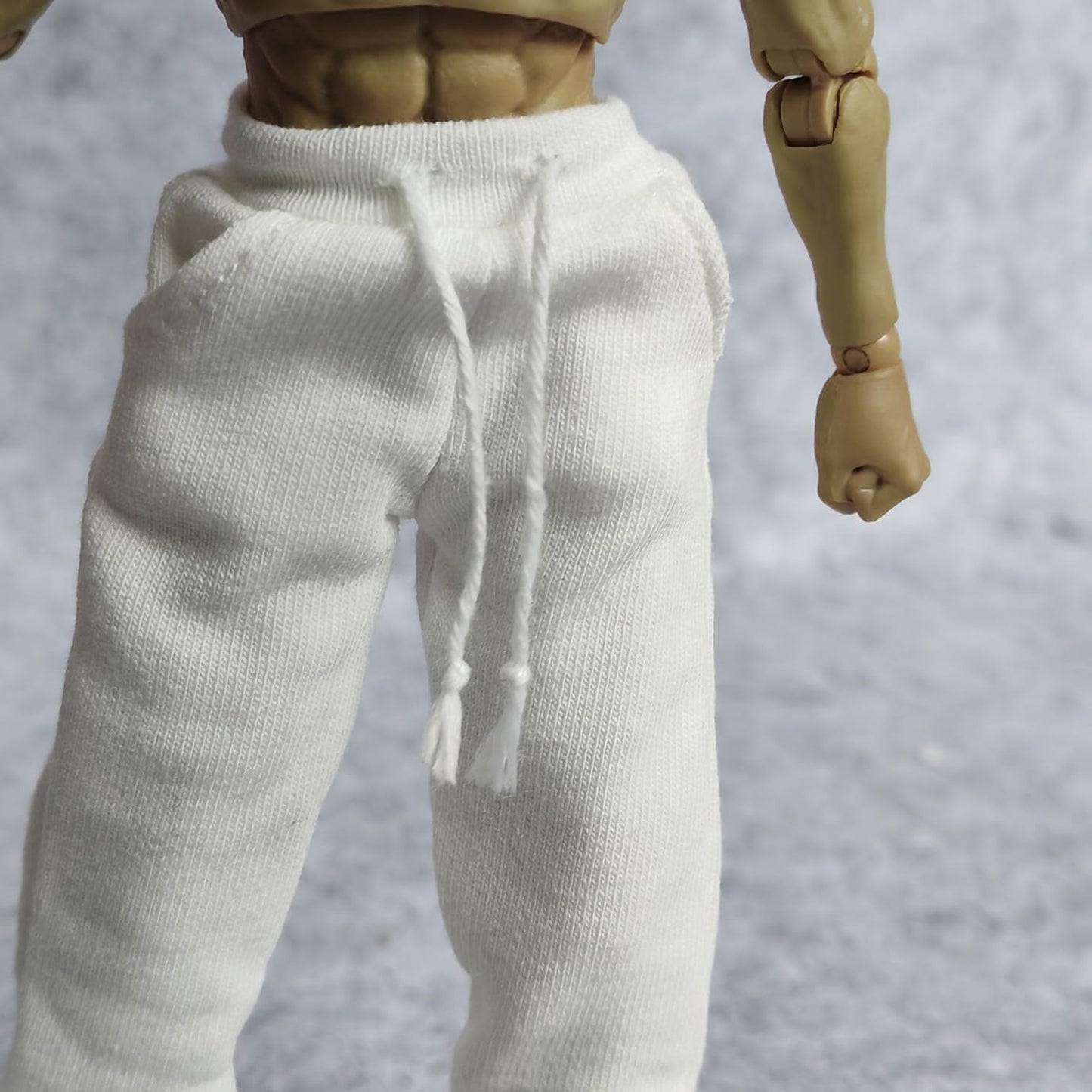 1/12 Scale Action Figure Sweat Pants Clothing For 1:12 6Inch Male Action Figure Doll (White)
