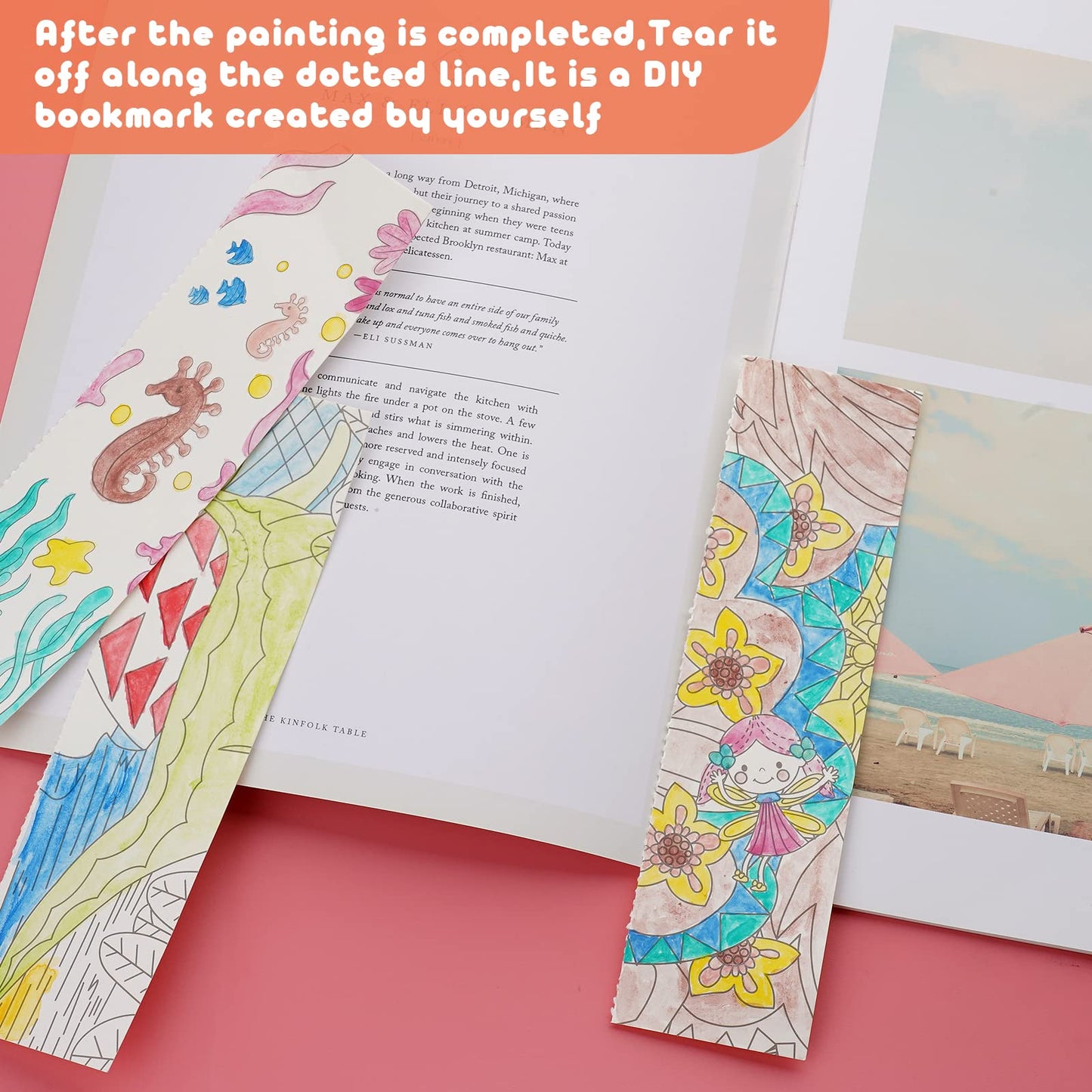 Cavnewt Pocket Watercolor Painting Book,21-Pages,Travel Paint Watercolor Coloring Book Set For Kids 3-8 Years Old,Boys And Girls