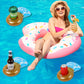 6 Pack Ring Inflatable Drink Holder, Liyde Drink Floaties Floating Drink Holder For Swimming Pool Drink Holder For Pool Party Bachelorette Party Float Decorations Pool Accessories For Adults