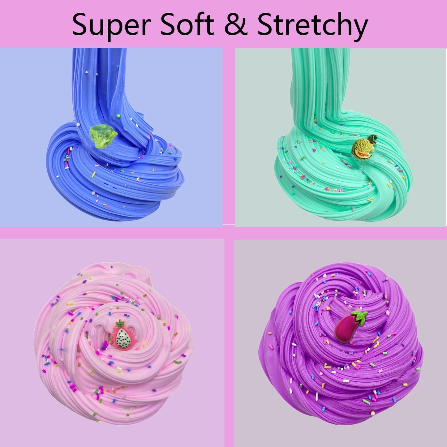 54 Pack Butter Slime Toy Kit, Super Soft And Non-Sticky,Very Suitable Birthday Gifts For Boys And Gir,Party Favors,Stress Relief Toys,Easter Filling Stuffers.