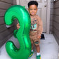 Green Number 3 Balloon 40 Inch, 3 Balloon Number, 3Rd Birthday Decorations, Green Party Supplies For Boys Girls