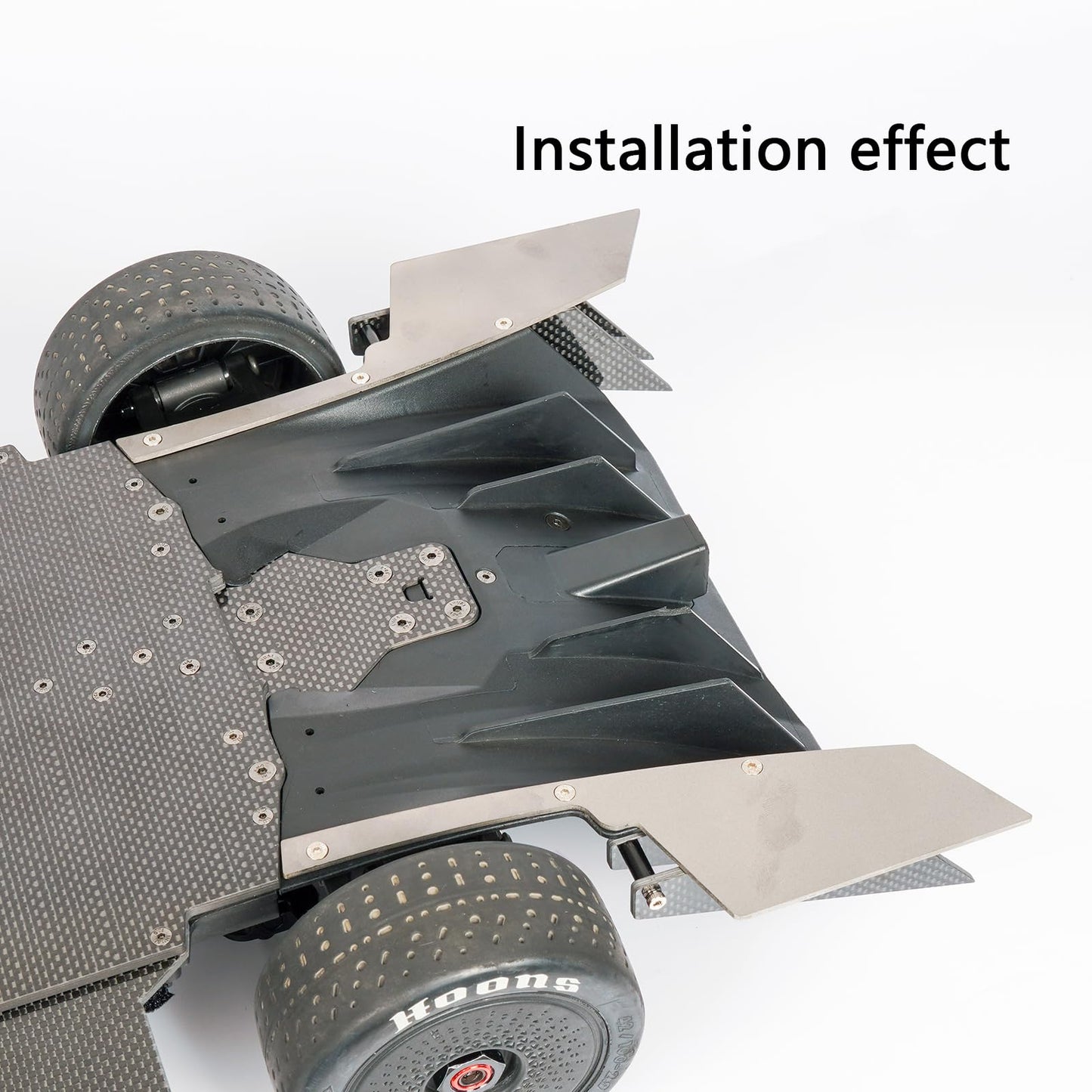 2Mm Titanium Alloys Air Dam Diffuser For Arrma 6S 1/7 Infraction/Limitless/Felony,Spark Maker Wheel Covers Lightweight Left And