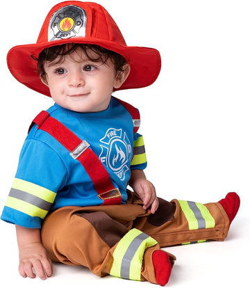 Spooktacular Creations Halloween Baby Mini Firefighter Costume  Toddler Fireman Costume Unisex for Boys and Girls Halloween Event School  Dress Up Party (18-24 months)
