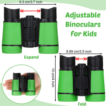 4 Set Kids Binoculars Children Colorful Real Binoculars Set Shockproof High Resolution Binoculars With Magnifying Glass And Compass For Bird Watching Hunting Hiking Outdoor Exploring (Light Color)