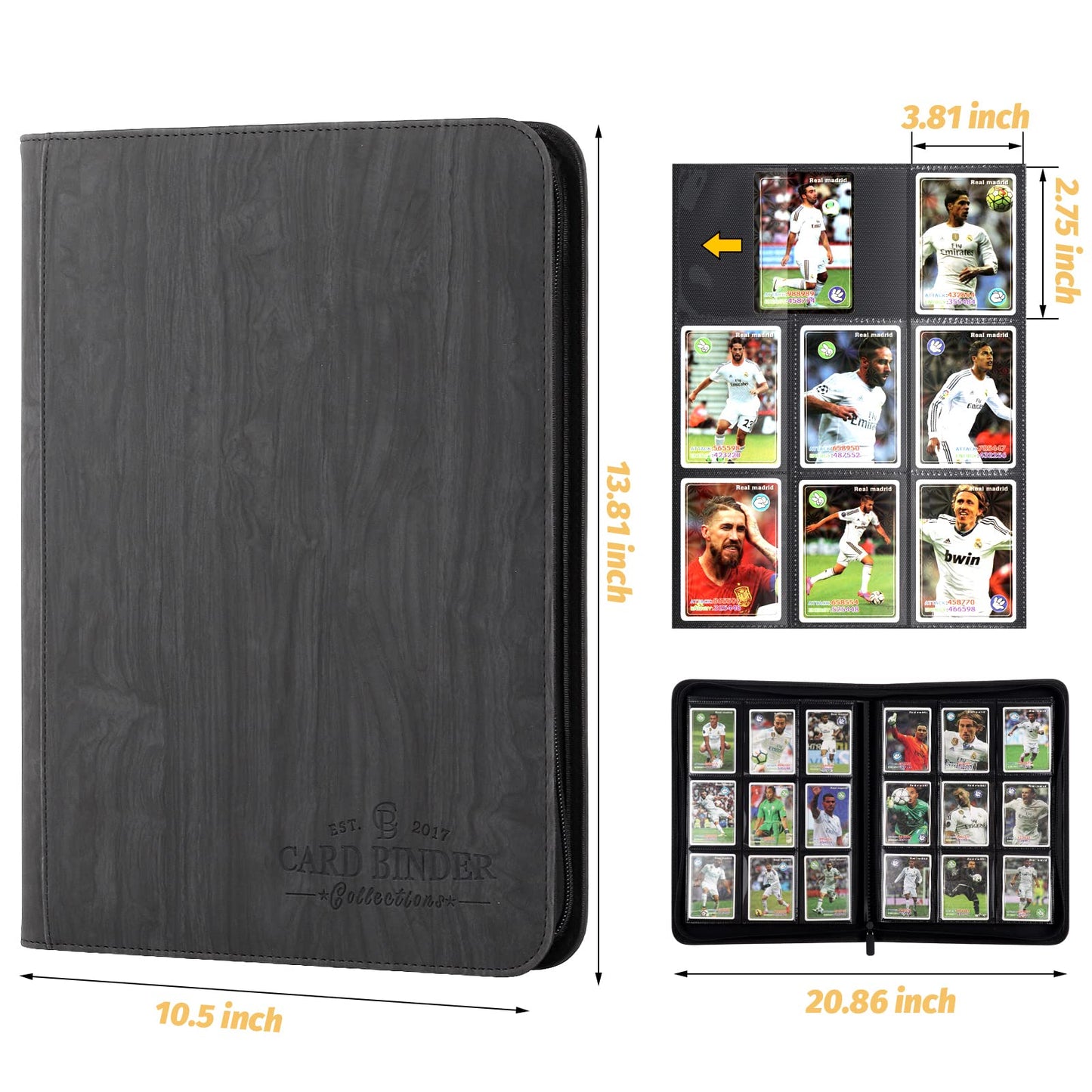 Foalgo Trading Card Binder  Card Collection Binder Album Folder with 540 Side Loading Pockets  9 Pocket Trading Card Album Folder for TGC MTG  Baseball Cards  Yugioh.