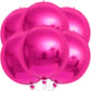 Katchon, Big Hot Pink Balloons - 22 Inch, Pack Of 6 | Round 4D Mylar Hot Pink Foil Balloons | Galentines Balloons For Galentines Day Decorations | Hot Pink Metallic Balloons For Pink Party Decorations
