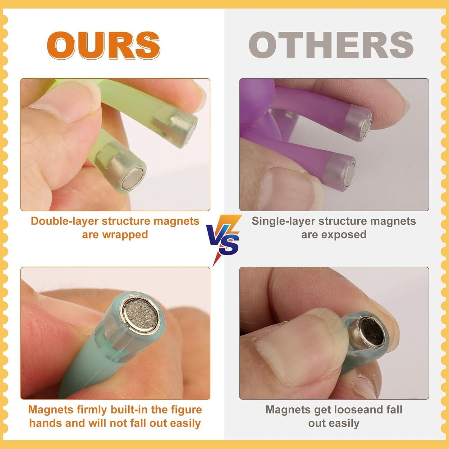 Laleay Magnetic Men, Whimsical And Colorful Humanoid Magnetic People Toys, 4Pcs, Synthetic Resin