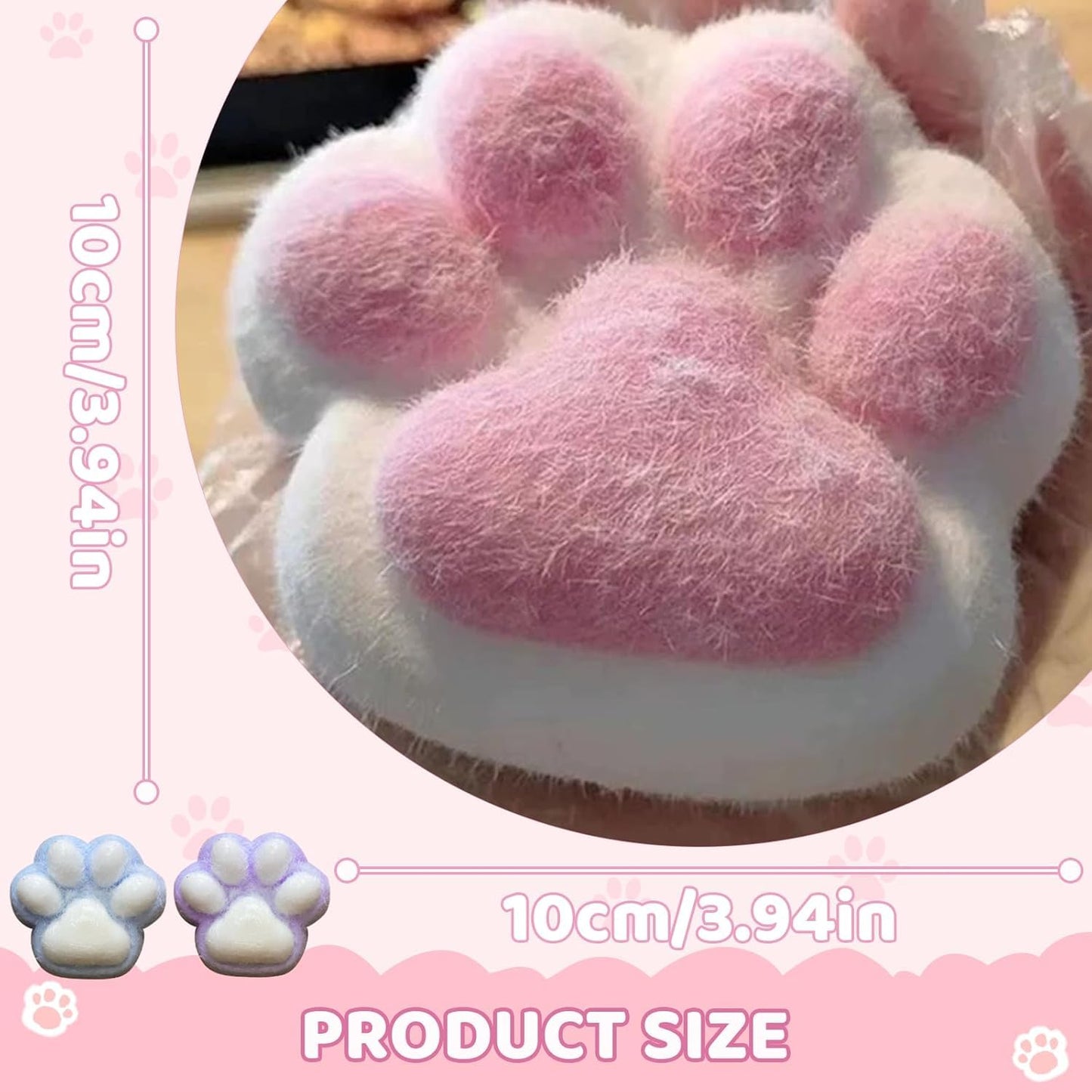Upgraded Squeeze Toy Paw  Cat Paw Squeeze Soft Silicone Squeeze Paw Stress Relief Fidget Toys for mature-themeds  Party Favor Gift (Clear)