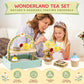 Wooden Tea Sets for Little Girls 1-3 Play Food Cake Toys Toddlers 3-5 Kitchen Accessories Pretend Play Princess Playset for 2 3