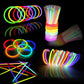 HONLYNE 200 Pcs Glow Sticks Bulk Party Pack, 8 Glow in the Dark Party Supplies, Glow in the Dark Light Up Sticks with Connecto