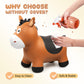 VangeBow Bouncy Horse - Inflatable Jumping Animal Hopper for Kids 3+, Black Saddle, PVC Material, Pump Included, Perfect Birthday Gift