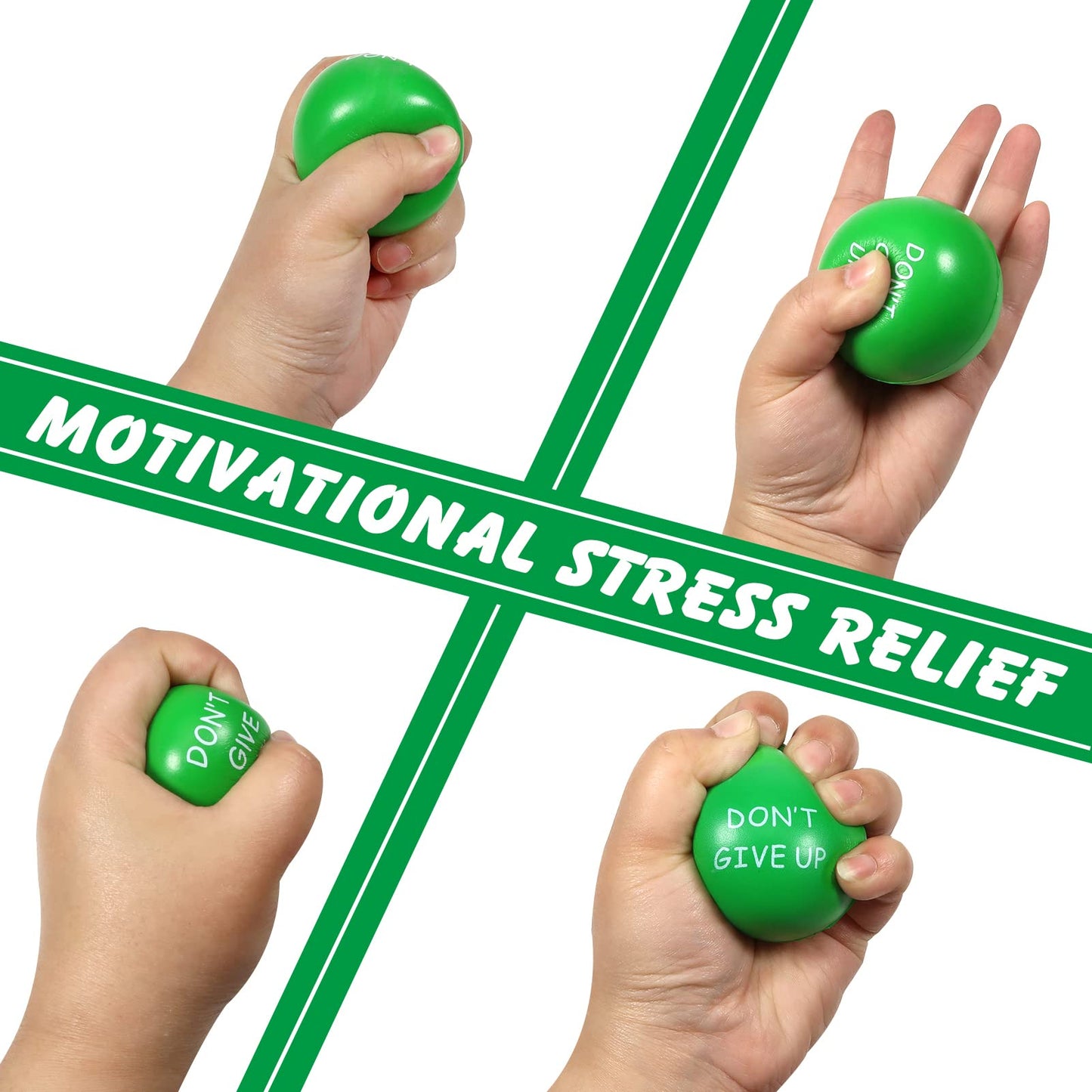 Toaob Motivational Stress Balls For Kids And Adults 6 Pack Stress Relief Balls Squeeze Balls 2.5 Inch Colorful Foam Balls For Ha