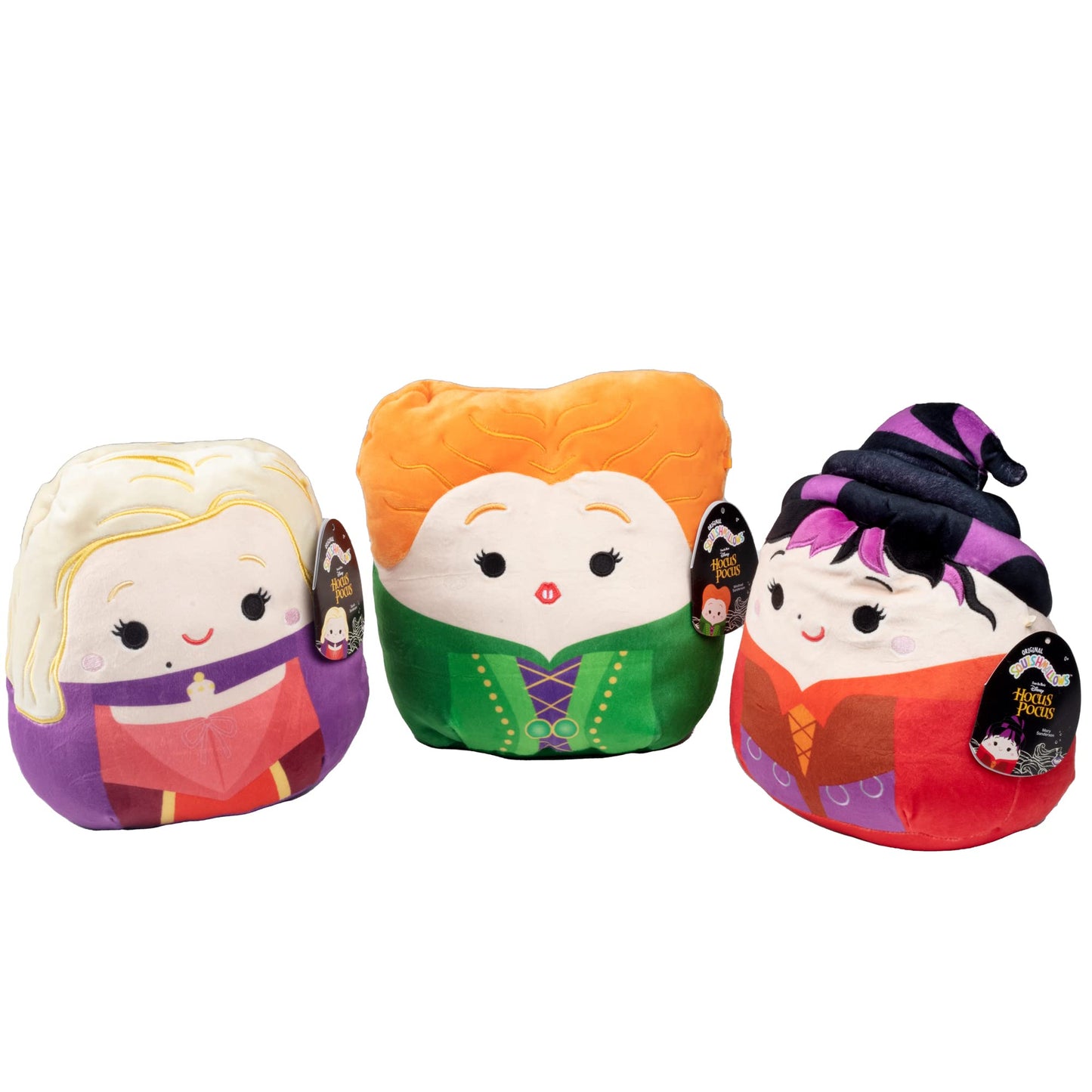 Squishmallows 8-Inch Hocus Pocus Set - Sanderson Sisters Witches - Official Jazwares Disney Plush - Collectible Soft & Squishy Stuffed Animal Toy - Add To Your Squad - Gift For Kids, Girls & Boys
