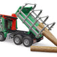 Bruder Toys - Forestry MAN Timber Truck with Fully Functioning Loading Crane, Tilting Loading Bed, and 3 Loadable Trunks - Ages
