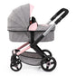 Bayer Design Dolls: Pram Xeo: Butterfly Grey & Pink - Matching Handbag, Adjustable Handle, For Dolls Up To 20'', Ages 3+