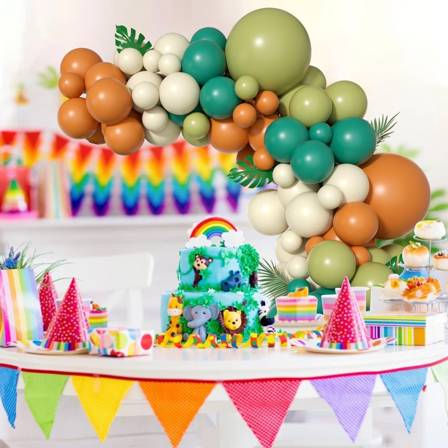 Safari Balloon Garland Kit, Green Brown Balloon Arch Kit With Sage Green And Brown Latex Balloons, Sage Green Balloon Garland Fo