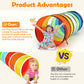 PullCrease Giant 27.6 Inch Play Tunnel for Kids and Large Dogs Colorful Crawl Tunnel Toy for Toddlers Pet Opening Crawl Tunnel T