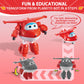 Super Wings Transformer Toys - 5" Jett Airplane Rescue Bots - Red Plastic Action Figures for Kids Age 3-7 - Model 710210